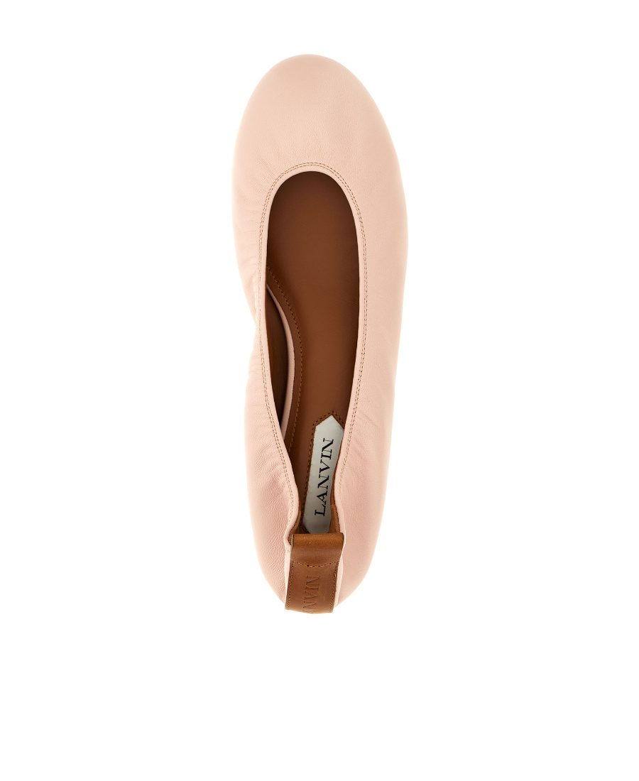 Lanvin Round-toe Leather Ballerina Shoes In Pink