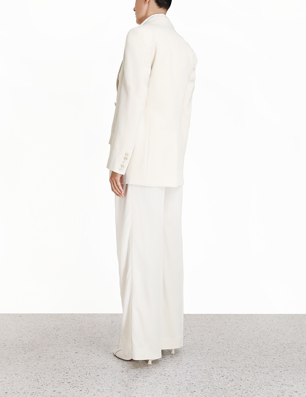 Zimmermann Double-breasted Suit Jacket In White