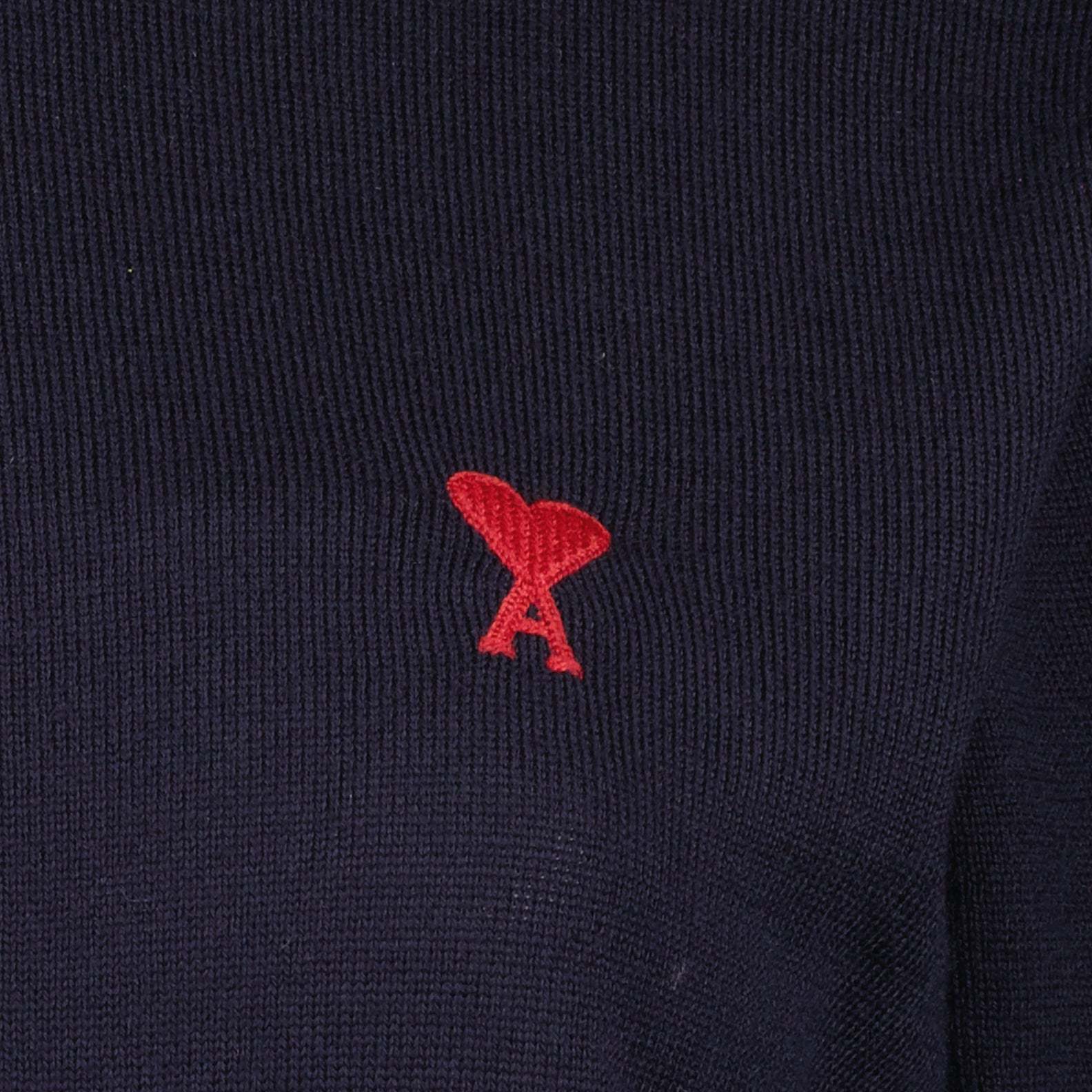 Ami Alexandre Mattiussi Ami Ami De Coeur High Neck Knitted Jumper In Blue