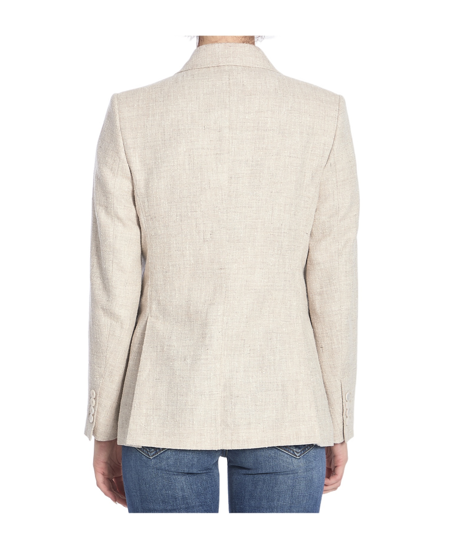 Max Mara Long-sleeved Suit Coat In White
