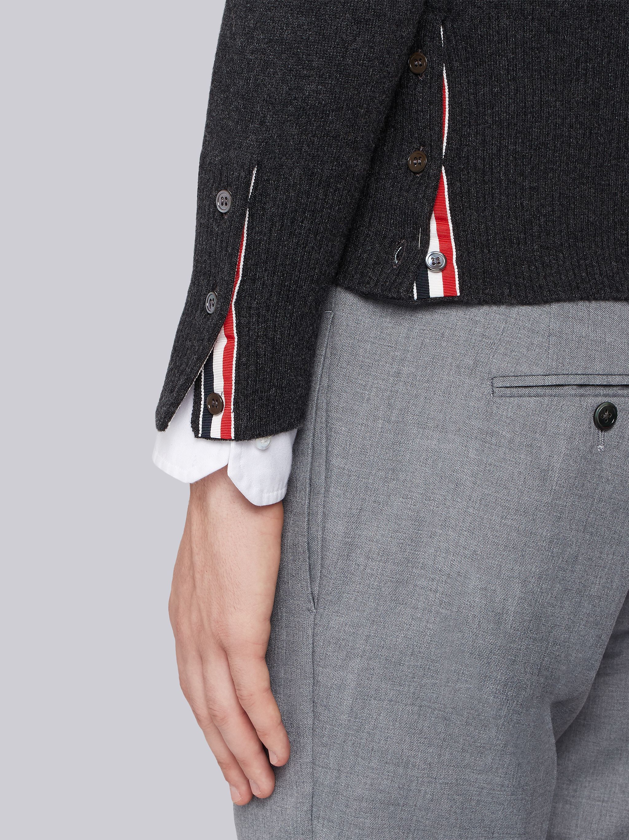 Shop Thom Browne 4-bar Short Cashmere Cardigan In Black