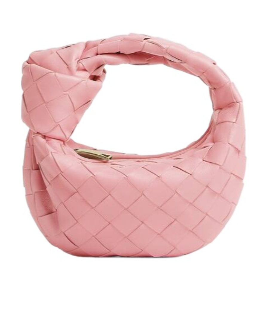 Bottega Veneta Micro Candy Jodie Woven Zipper Handbag In Pink