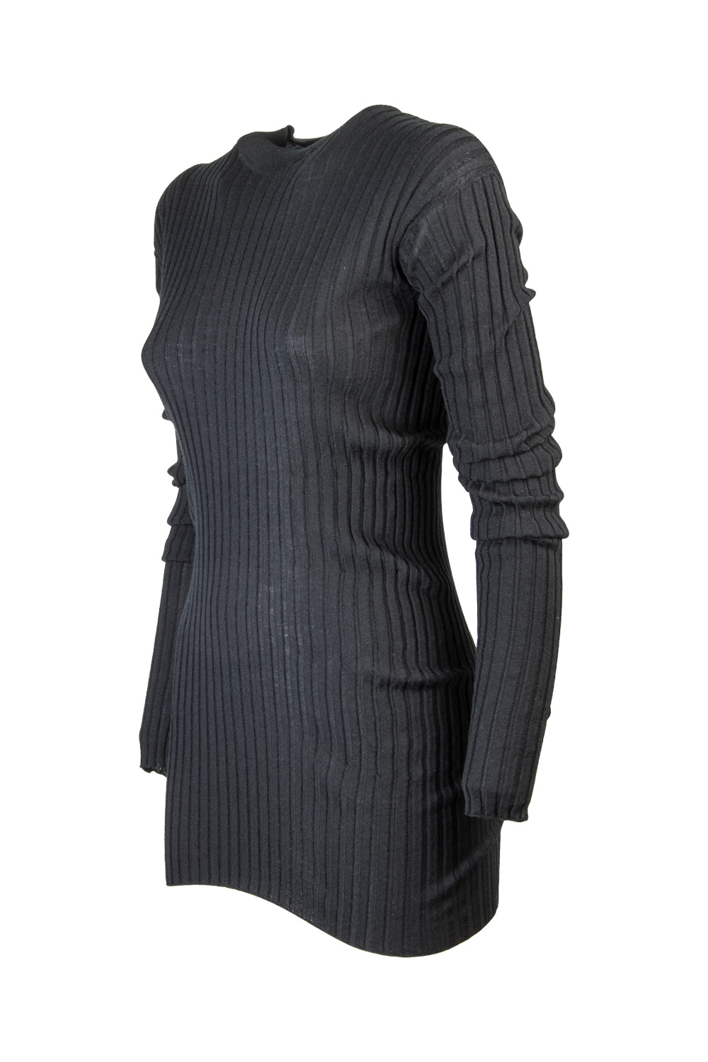 Bottega Veneta Mock-neck Ribbed Jumper In Black