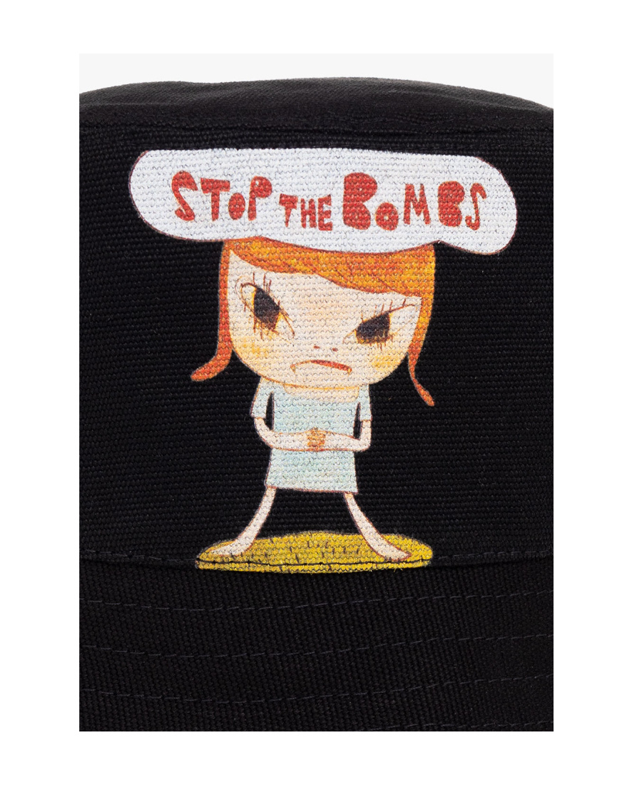Stella Mccartney X Yoshitomo Nara Co-signed Double-sided Fisherman's Hat In Black