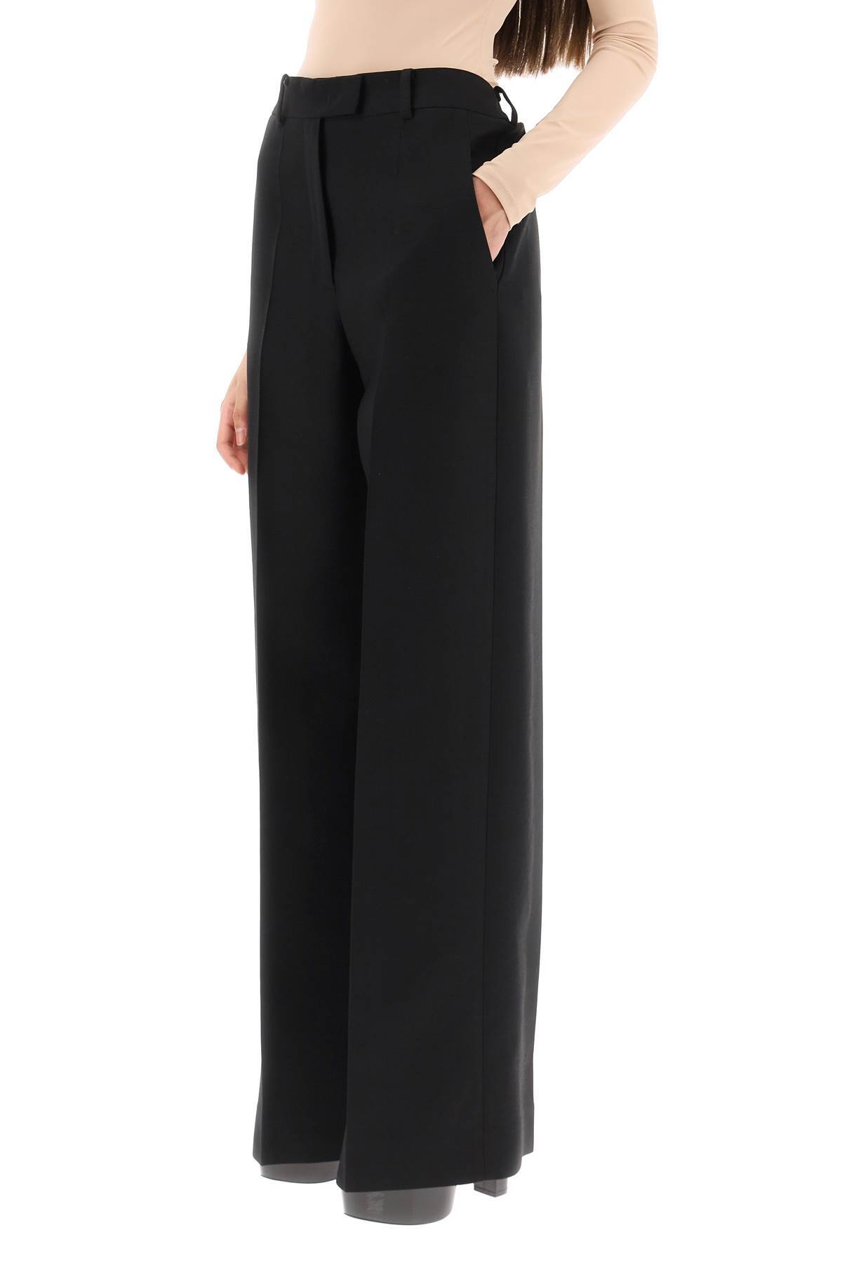 Valentino Crepe Couture Tailored Trousers In Black