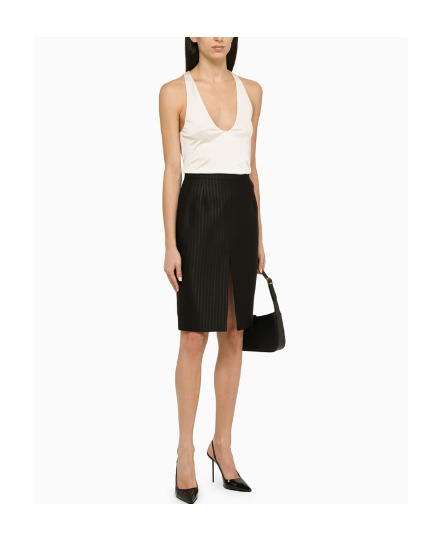 Saint Laurent Silk Crepe Satin Top In White