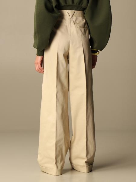 Bottega Veneta Wide-legged Trousers In Nude