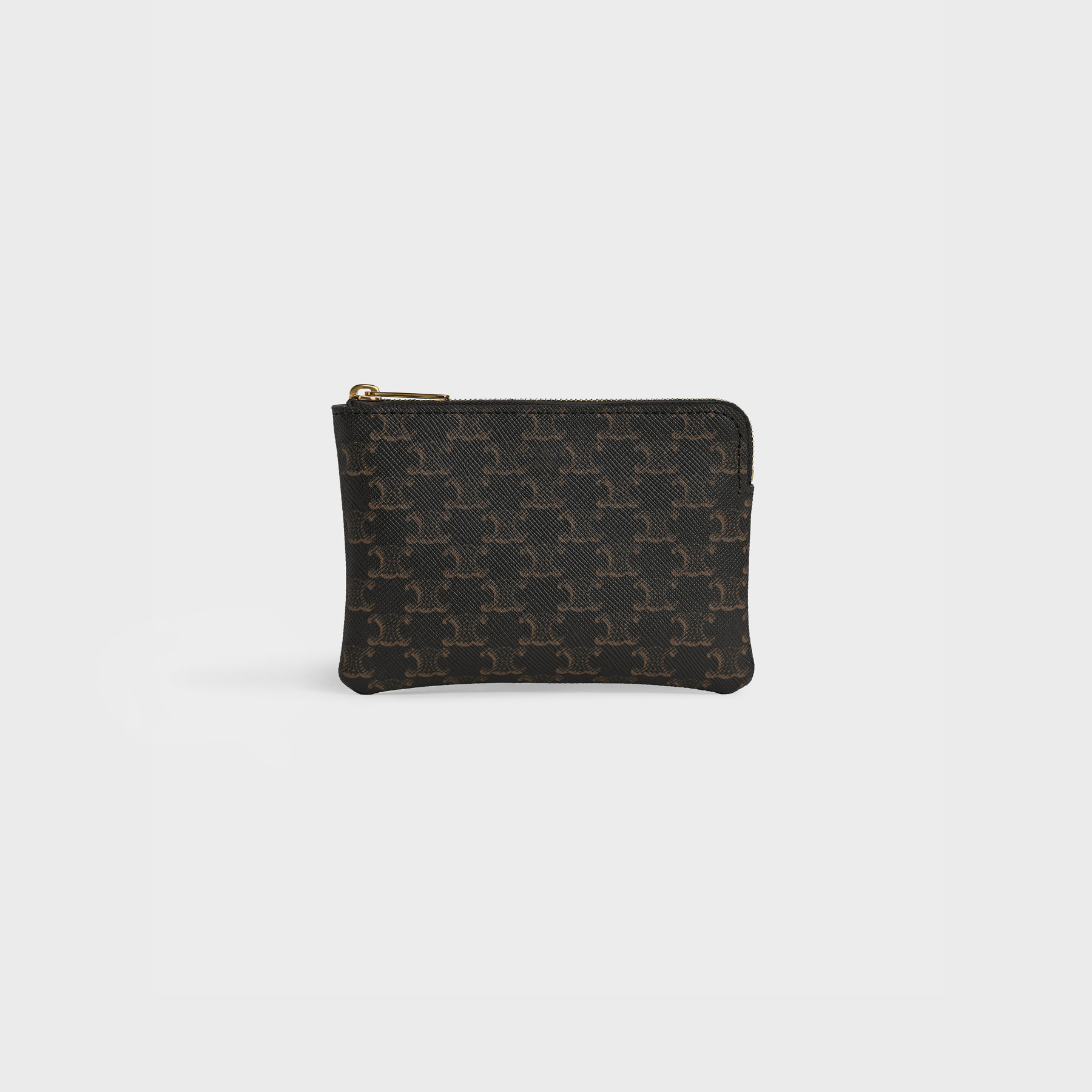 Celine Triomphe Canvas Artificial Leather Change Card Bag In Black