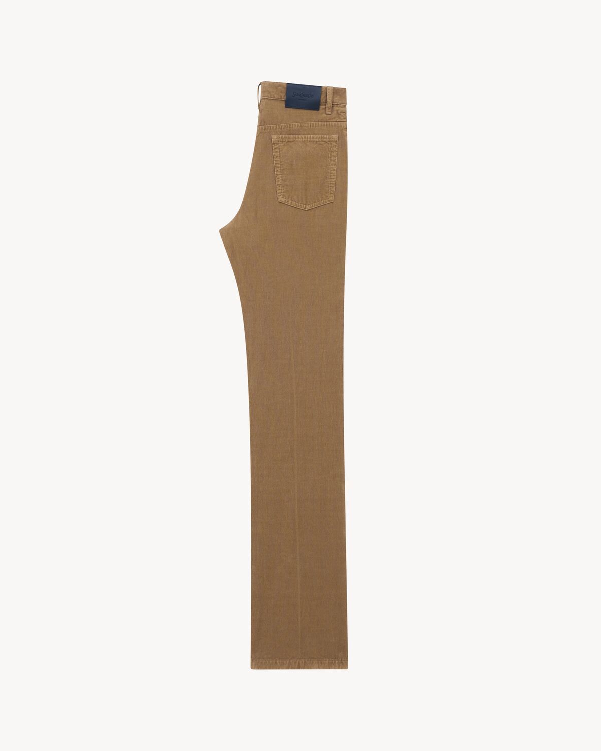 Saint Laurent Logo-patch Corduroy Trousers In Brown