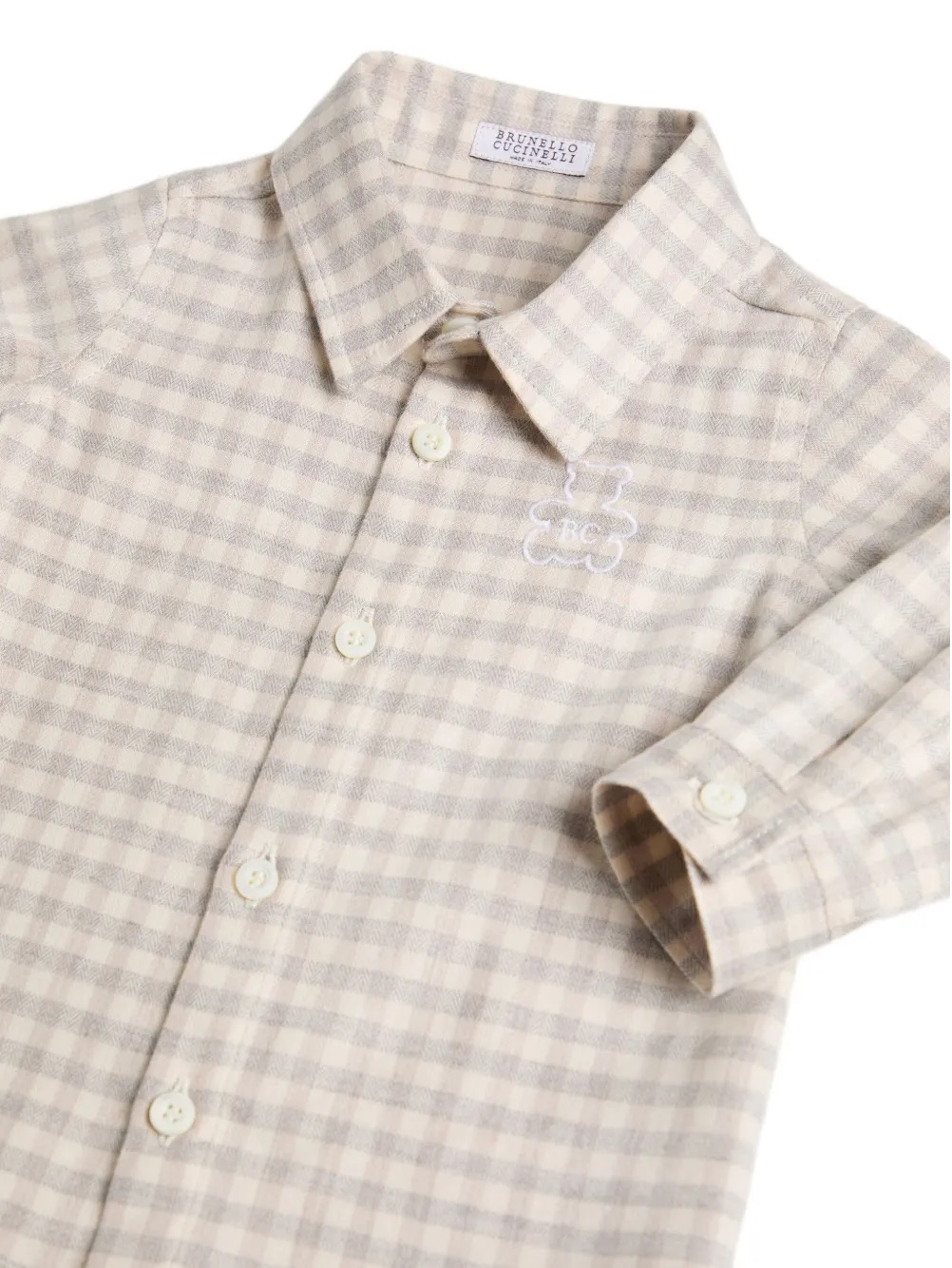 Brunello Cucinelli Bernie Baby Gingham-check Shirt In Multi