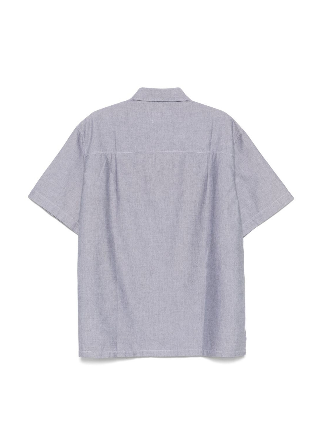 Isabel Marant Cotton Shirt With Short Sleeves And Side Slits In Gray