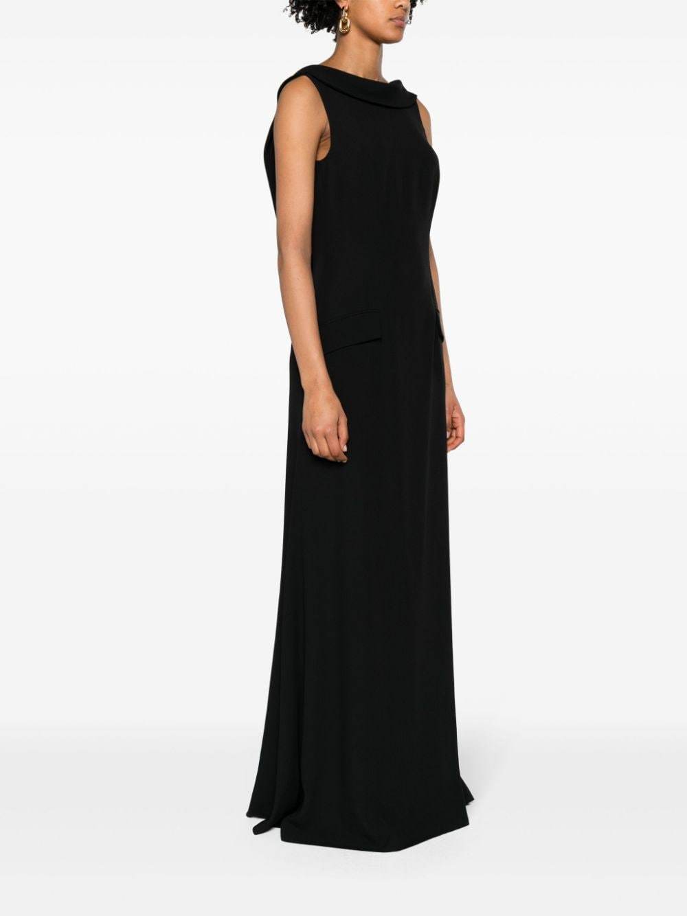 Alberta Ferretti Low-back Sleeveless Maxi Dress In Black