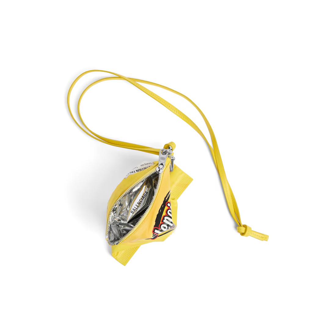 Balenciaga Chips Phone Holder Pouch In Yellow In Yellow