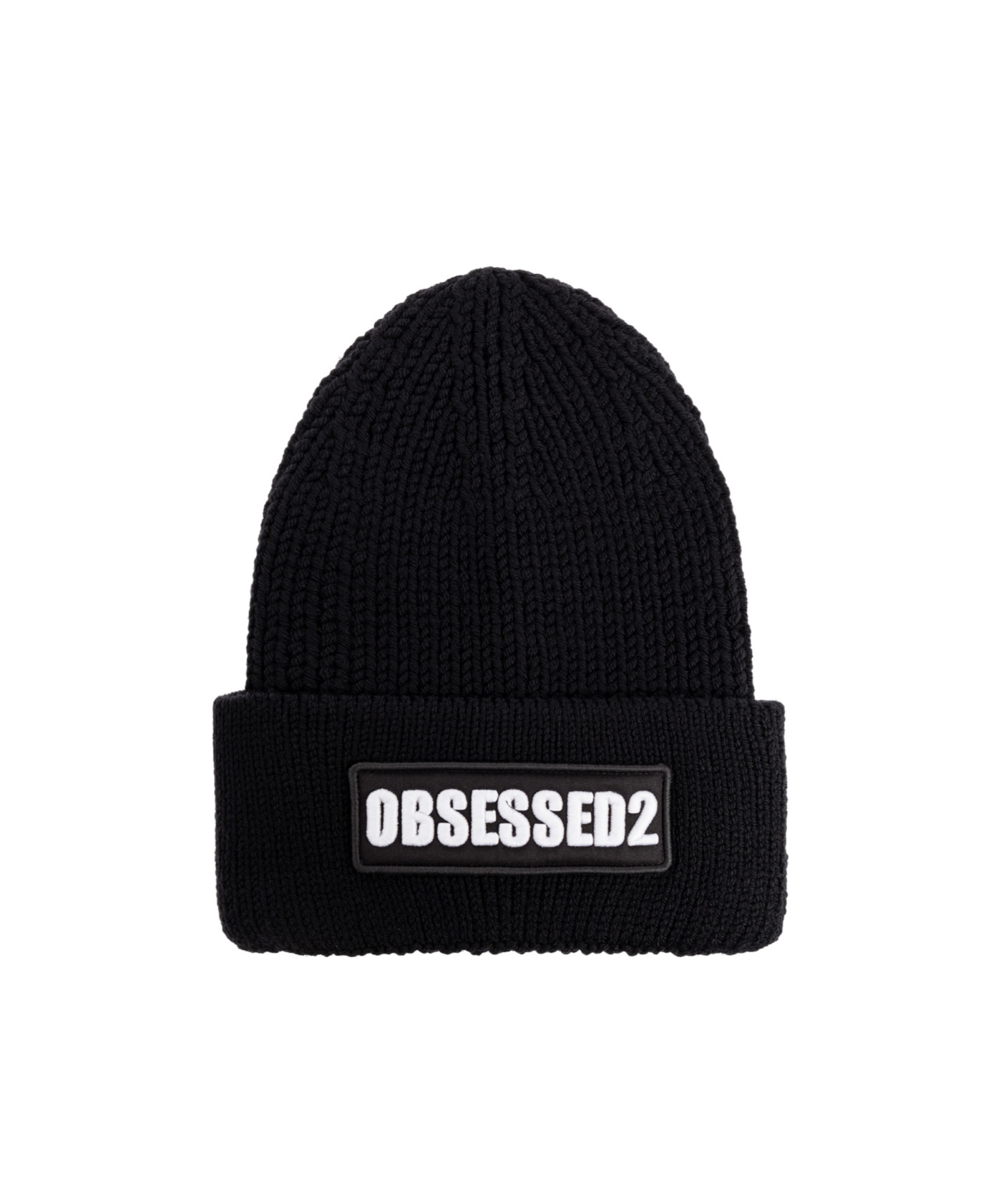 Dsquared2 Logo Patch Knitted Beanie In Black