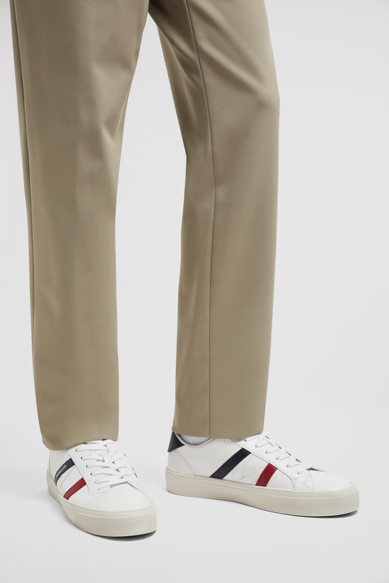 Shop Moncler Monaco 2 Leather Sneakers In White