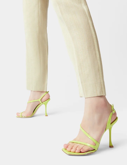 Roger Vivier Logo High-heeled Sandals In Yellow