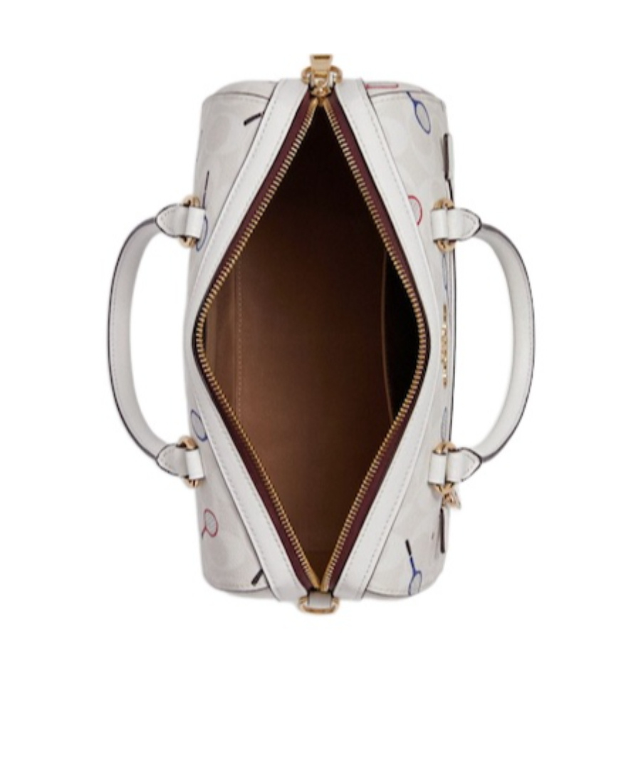 COACH WHITE LOGO PRINTED HANDBAG