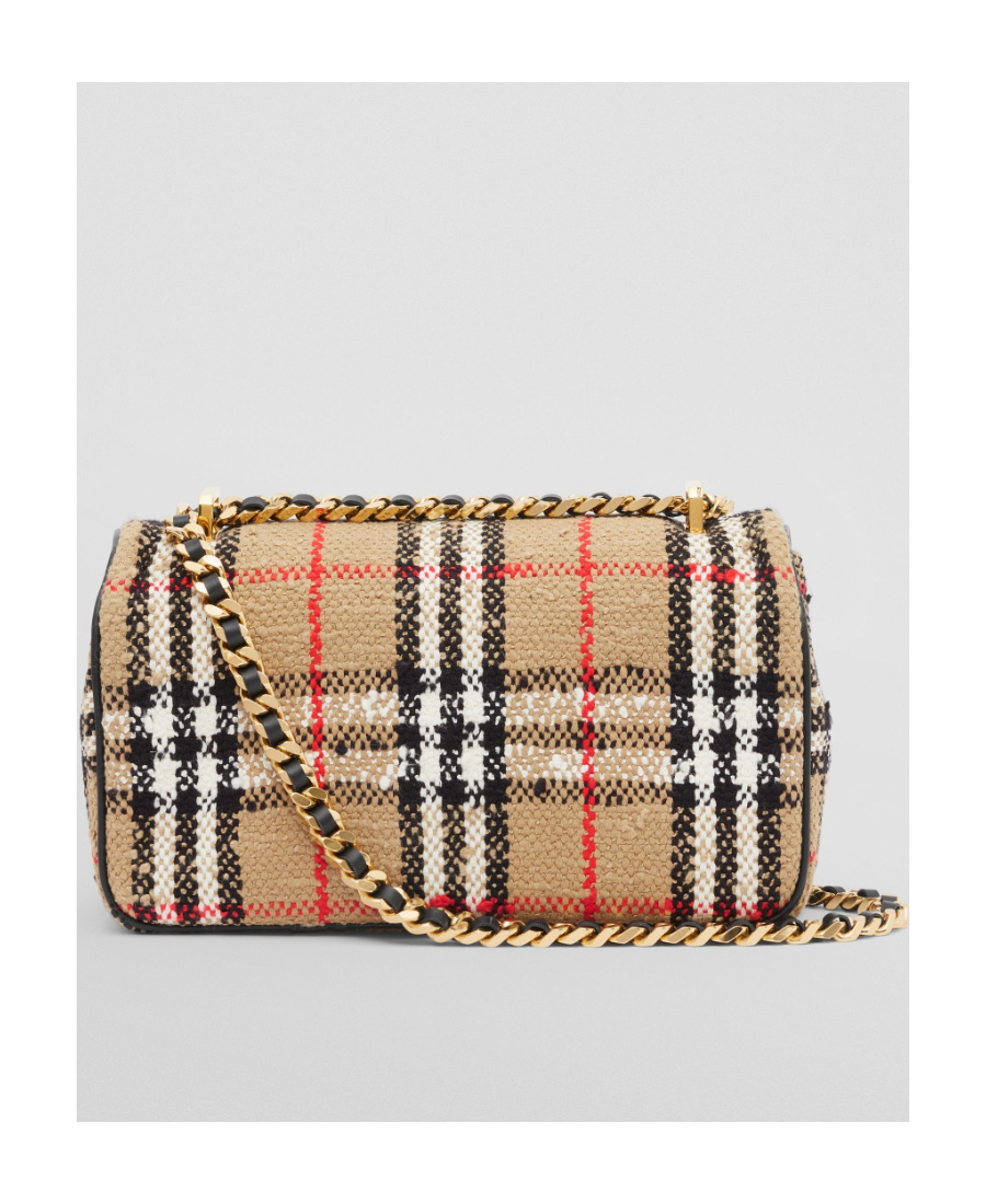 Burberry Small Lola Woven Check Crossbody In Multicolor
