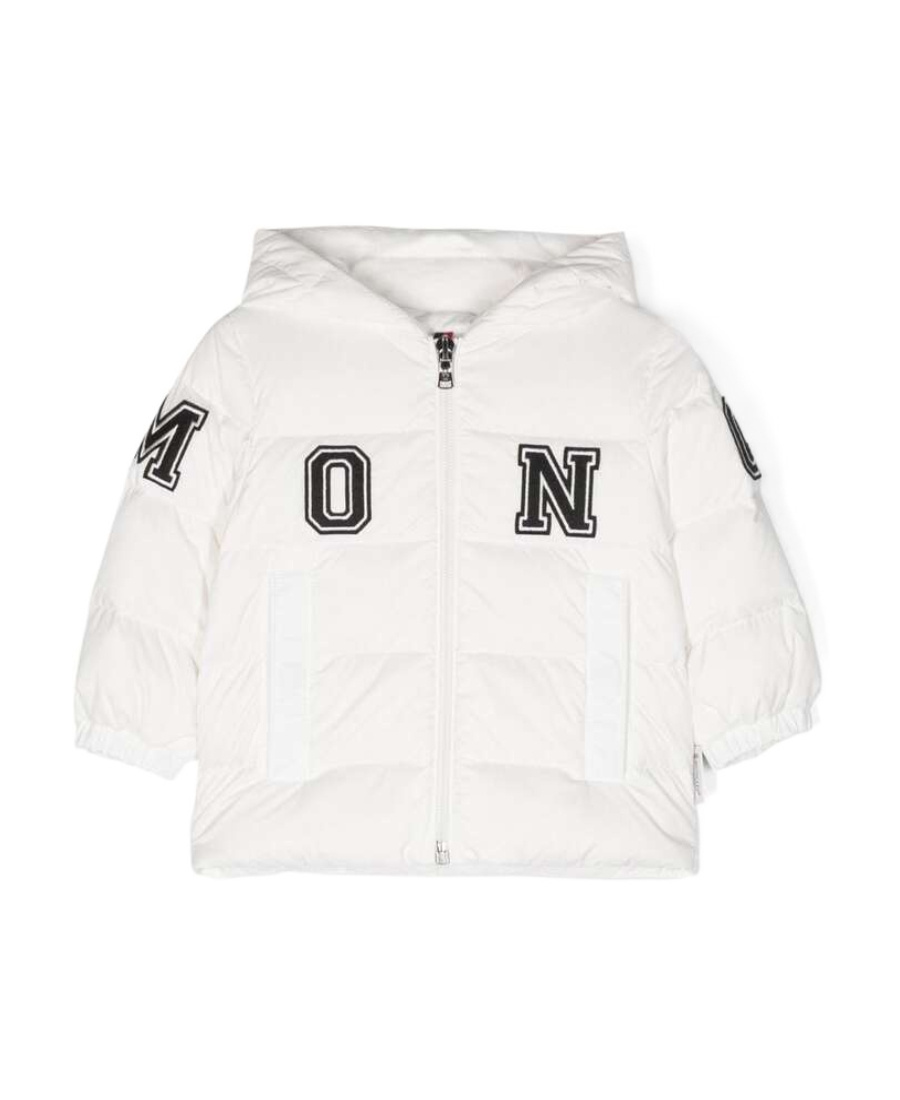Moncler Logo-patch Hooded Padded Jacket In White