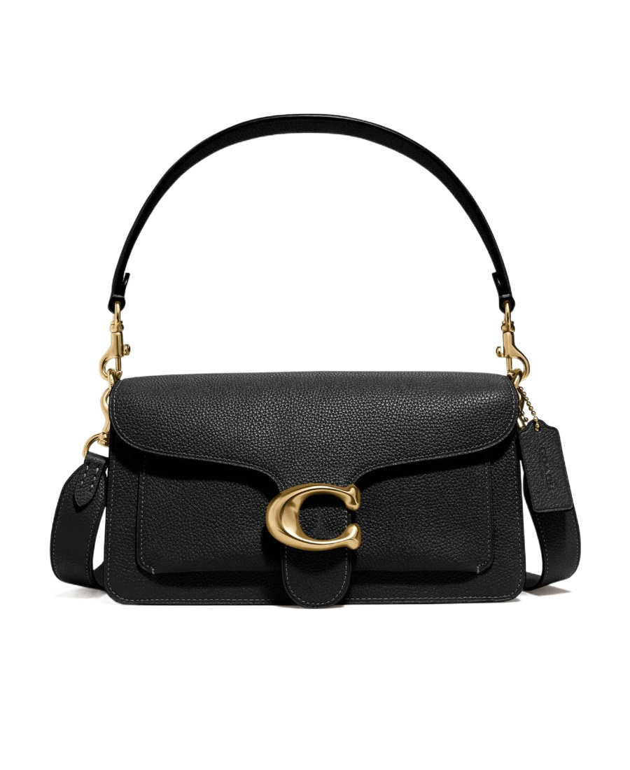 Coach New York Olive Green Leather Tabby 26 Handbag In Black