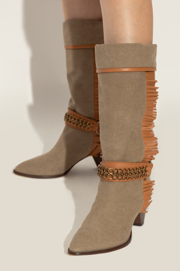Isabel Marant Fringe-detail Boots In Brown