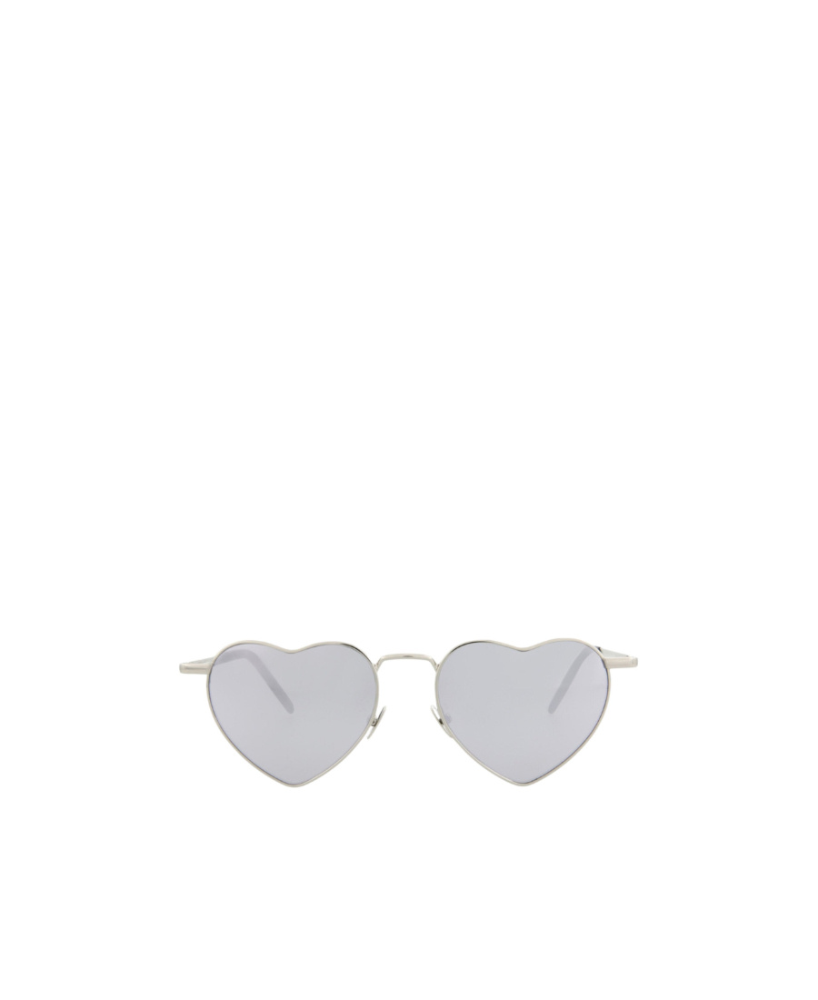 Saint Laurent Frame Heart-shaped Pattern Sunglasses In Gray