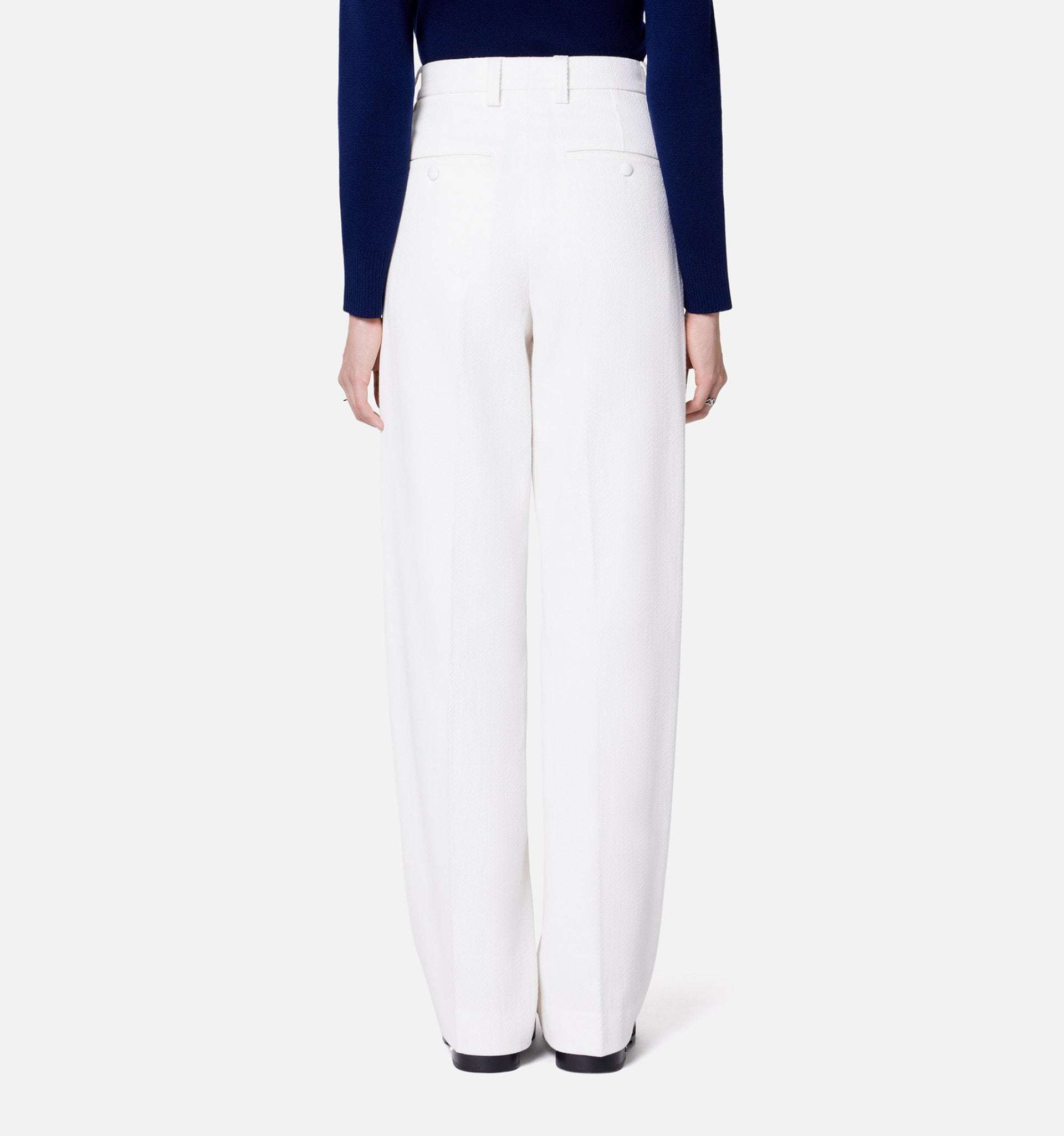 Ami Alexandre Mattiussi High-waist Straight-leg Trousers In White