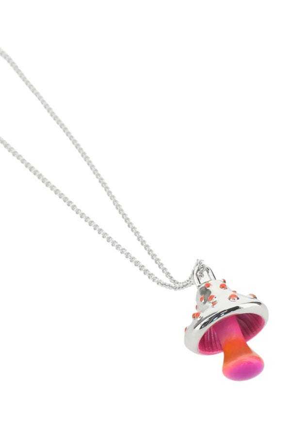 Ambush Mushroom-charm Chain-link Necklace In White