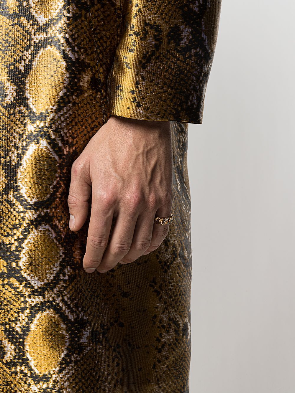 Versace Medusa Two-tone Chain Ring In Yellow