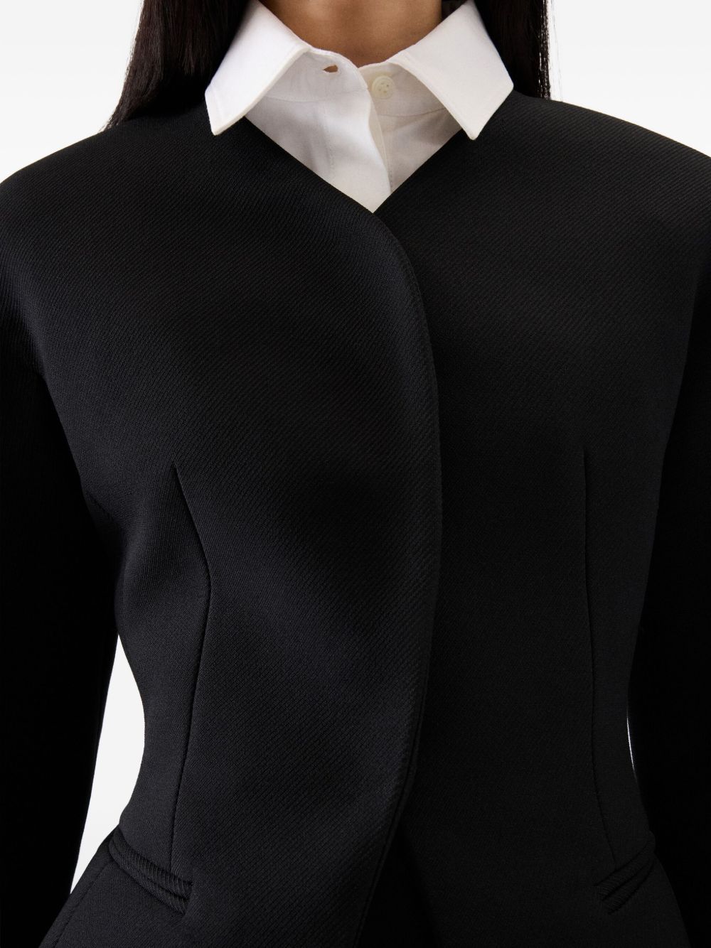 Jacquemus Ovalo Twill Jacket In Black