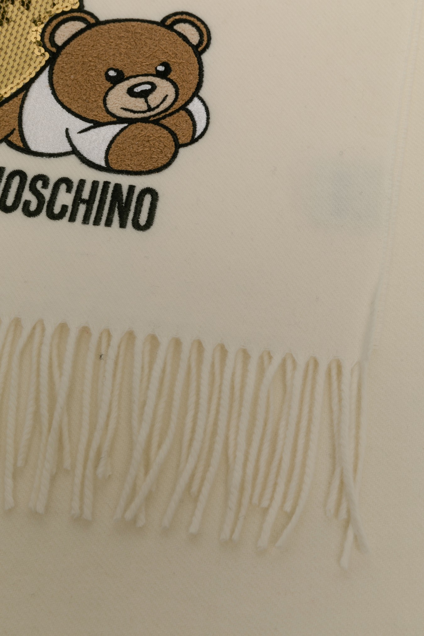 Moschino Fringed Scarf In Green