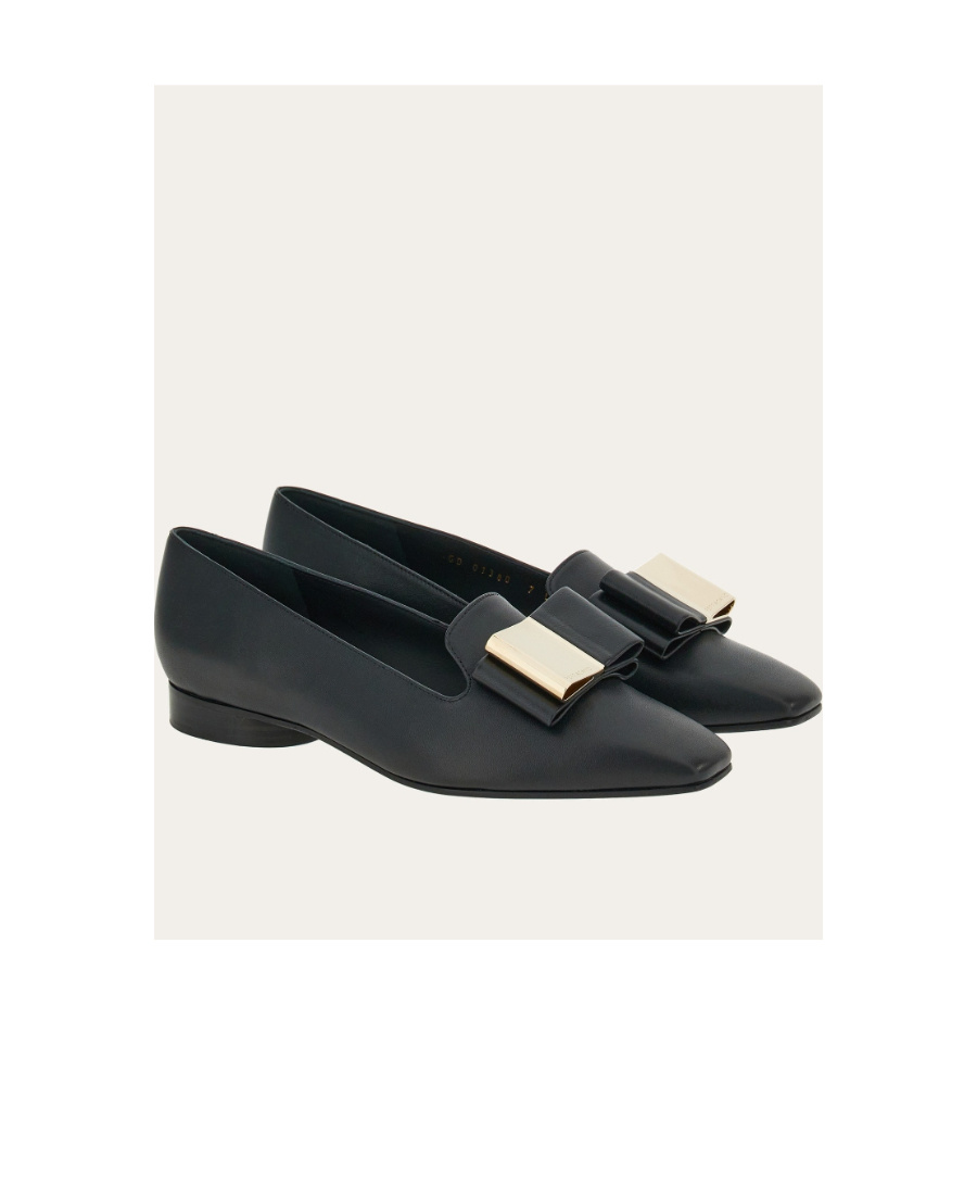 Ferragamo Salvatore  Double-bow Slip-on Loafers In Black