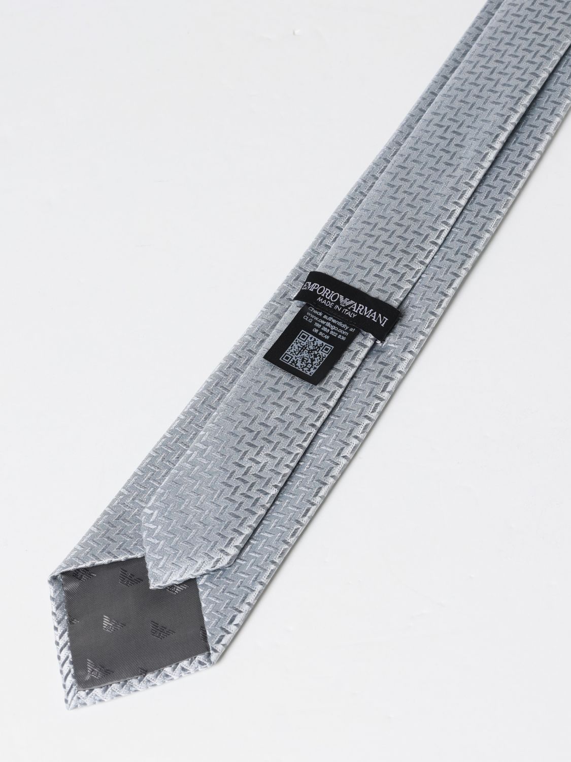 Emporio Armani Pointed Tie In Gray