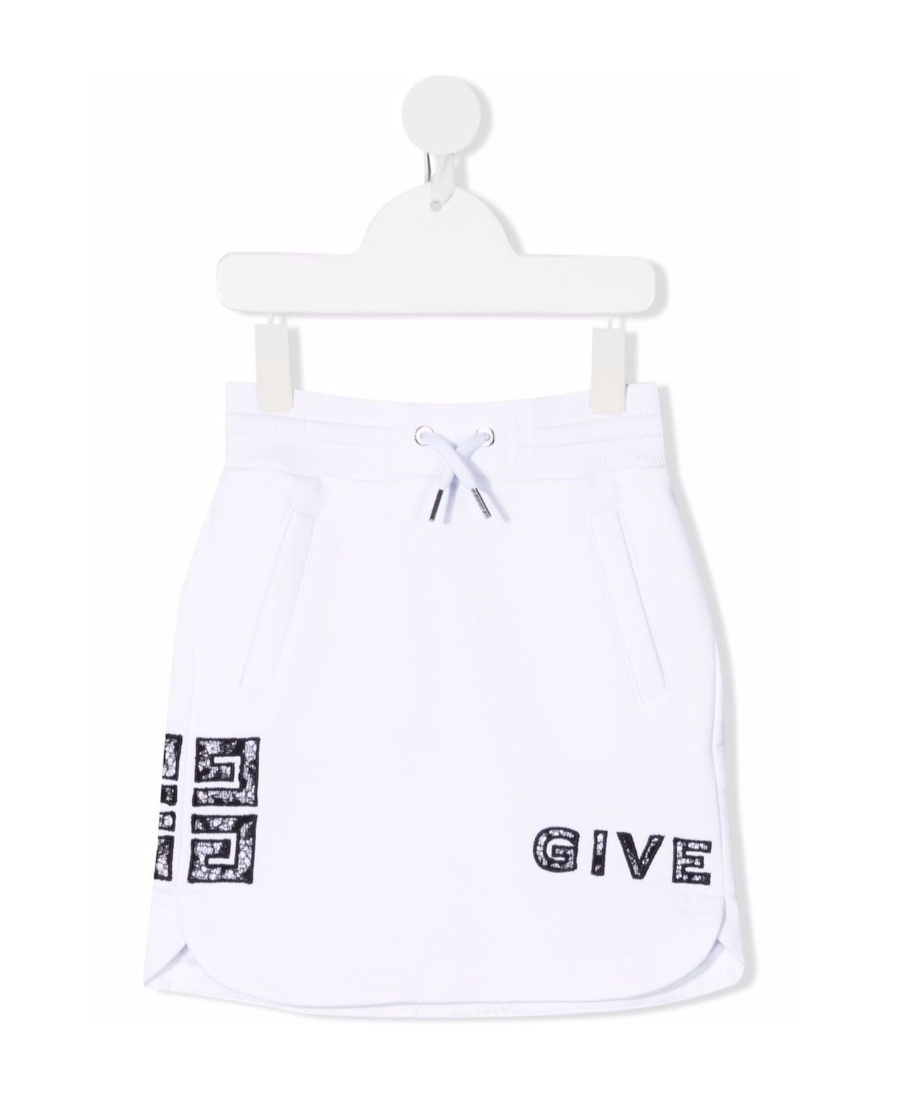 Givenchy Logo-print Track Skirt In White