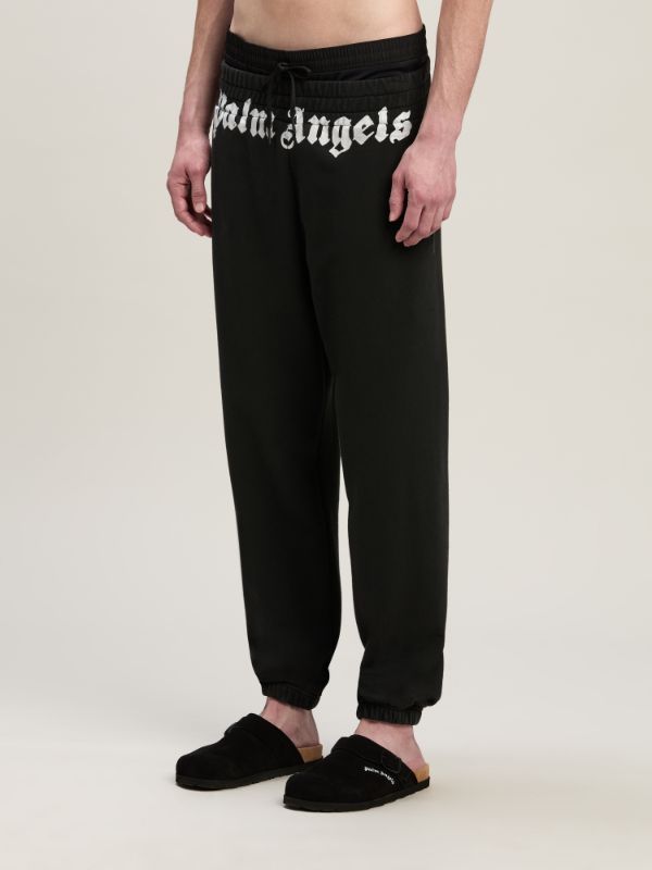 Palm Angels Logo-print Cotton Track Pants In Black