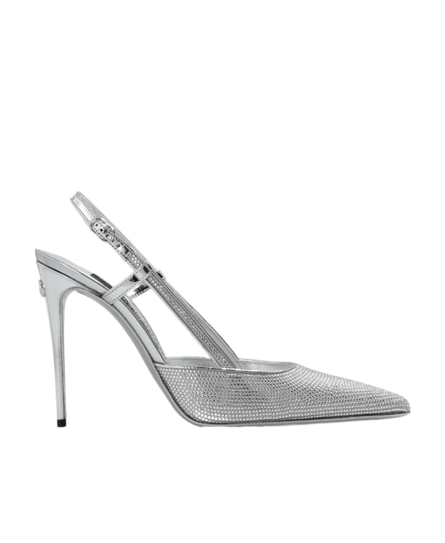 Dolce & Gabbana Kim Dolcegabbana Crystal-embellished Slingback Pumps In Gray