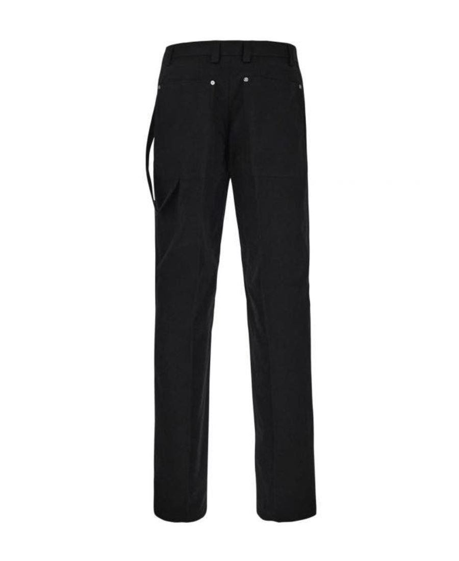 Burberry Black Cotton Wide-leg Pant In Black