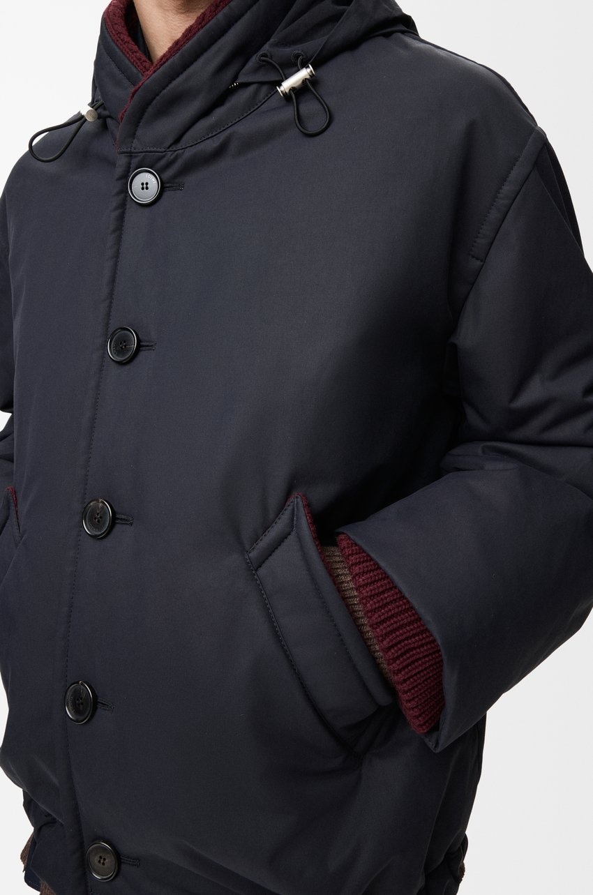 Loewe Padded Jacket In Technical Cotton In Blue