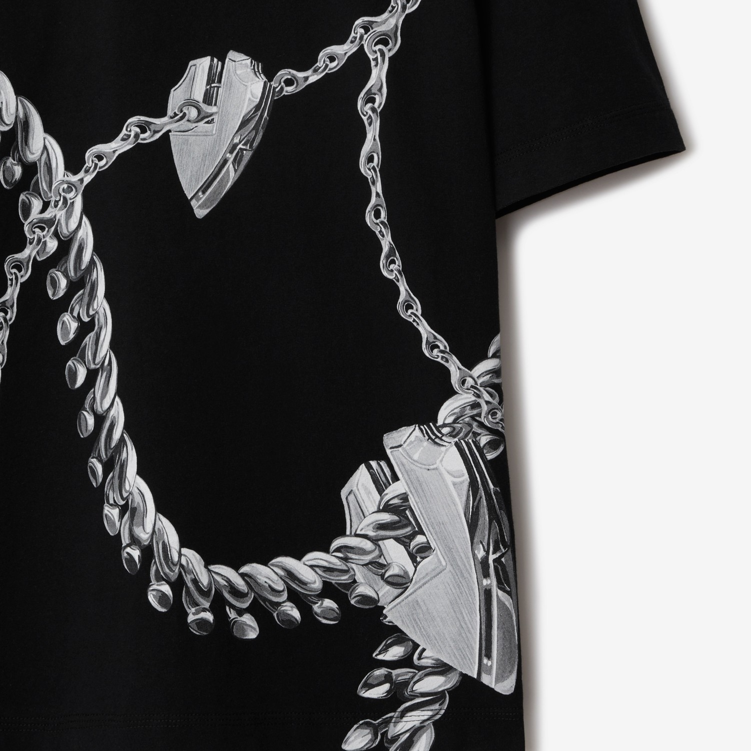 Burberry Shield Hardware Cotton T-shirt In Black