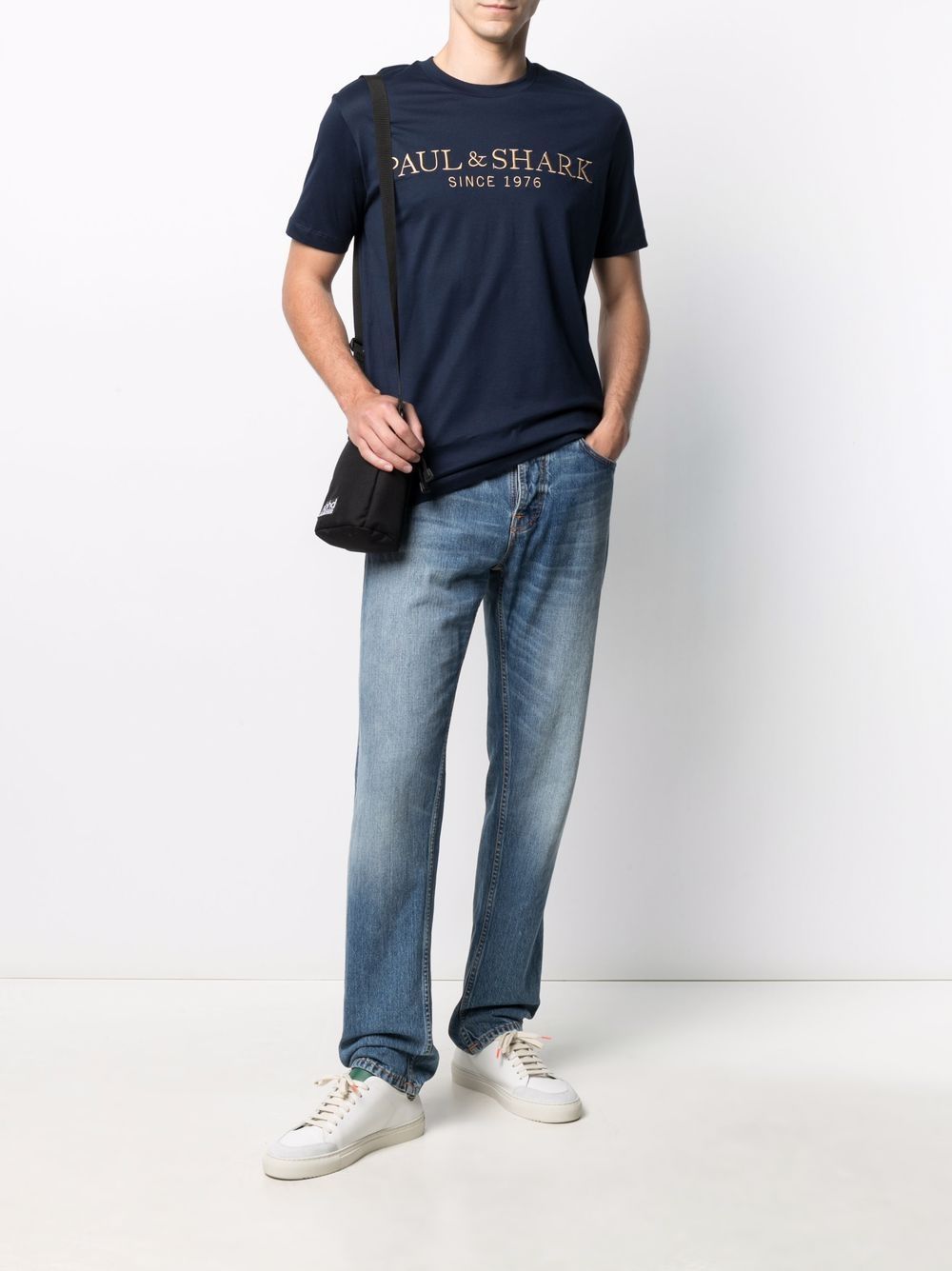 Shop Paul & Shark Logo-print T-shirt In Black