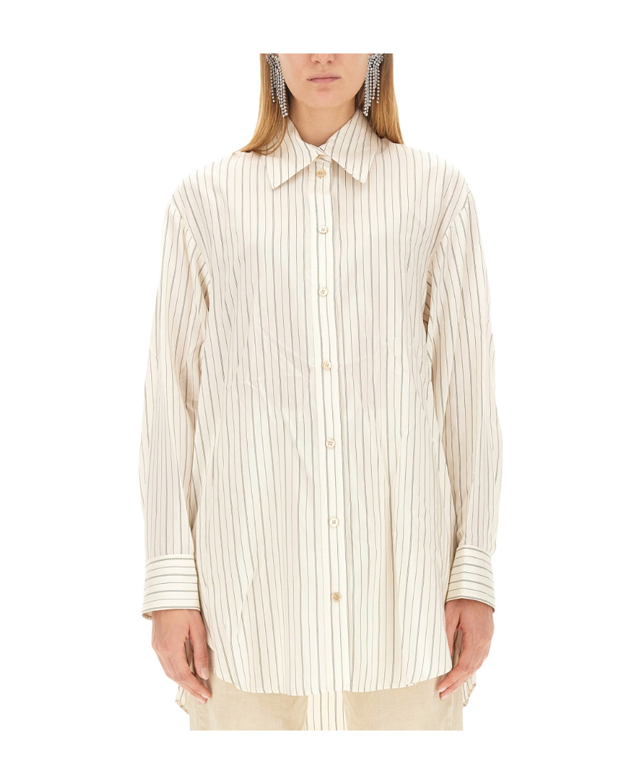 Isabel Marant Oversized Silk Blend Shirt In White