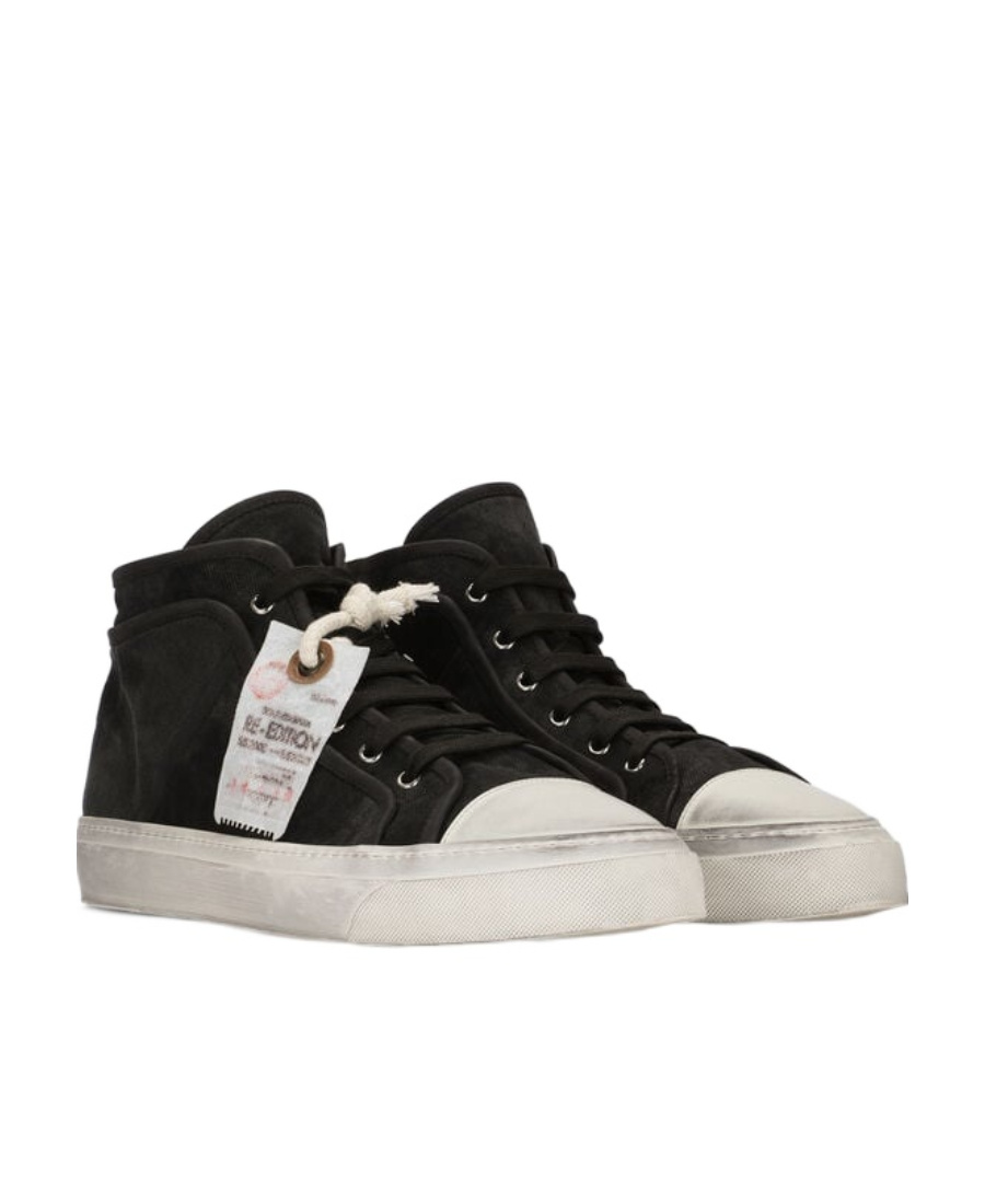 Dolce & Gabbana Re-edition Vintage Mid Top Sneakers In Black