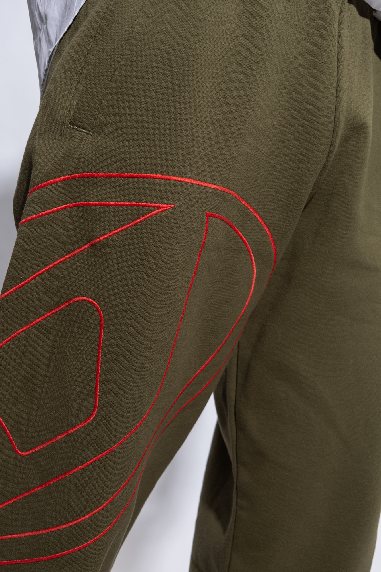 Diesel Oval-d Embroidered Track Pants In Brown