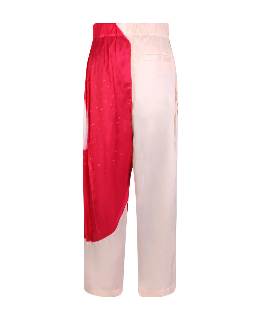 Issey Miyake Colour-block Cropped Trousers In Red