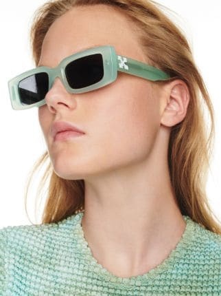 Off-white Arthur Rectangle-frame Sunglasses In Gray
