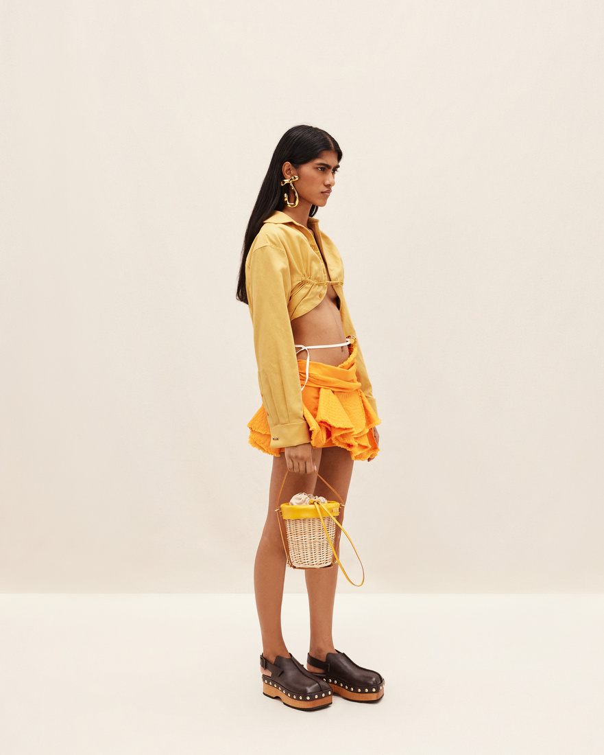Jacquemus Le Papier Bolero Shirt In Yellow