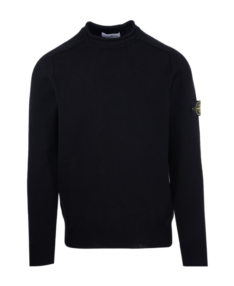 Shop Stone Island Round Neck Sweater In Black