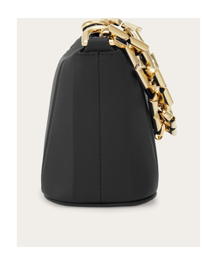 Ferragamo Gancini Chain Mini Bag In Black