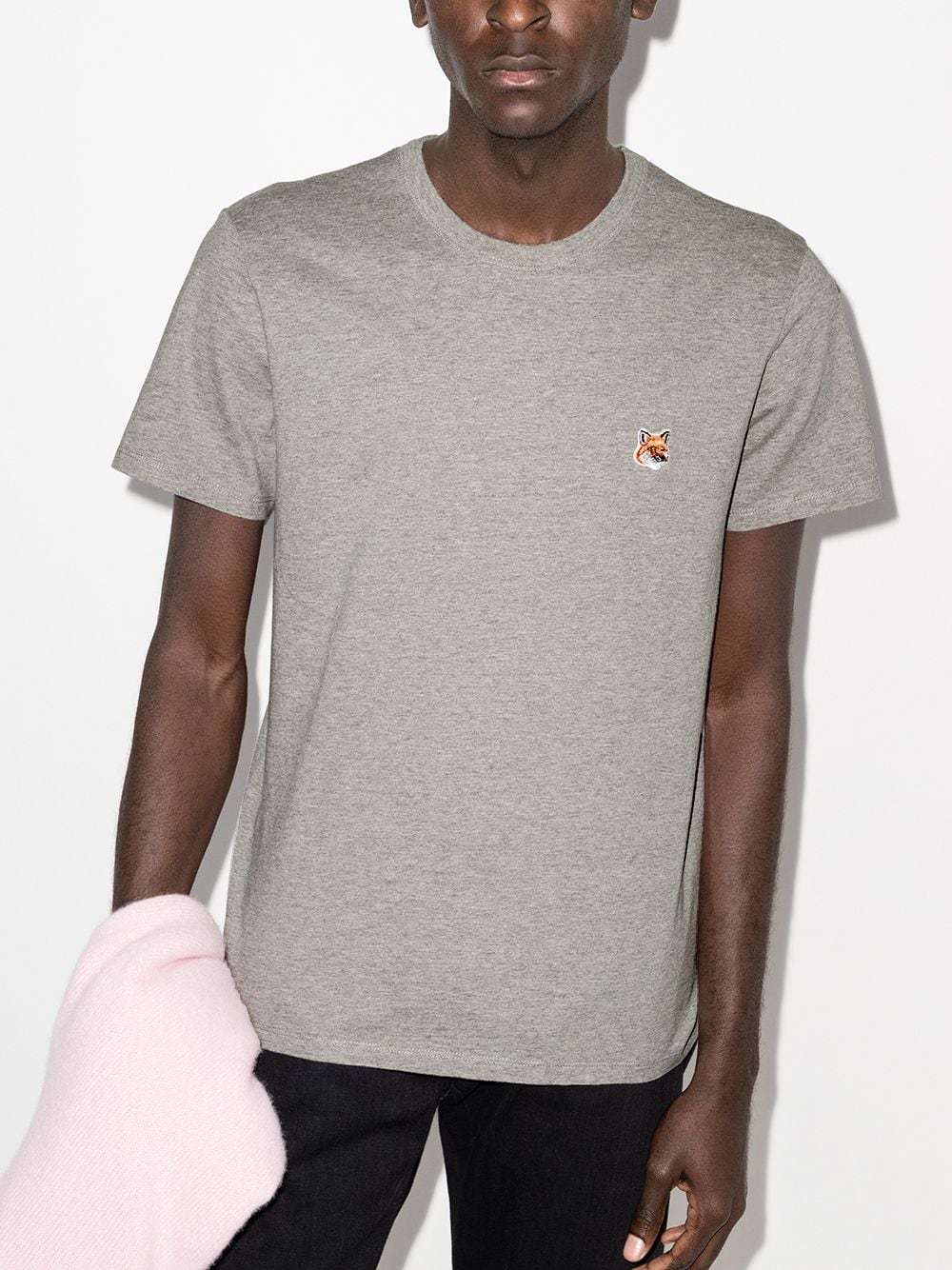 MAISON KITSUNÉ FOX LOGO EMBROIDERED T-SHIRT