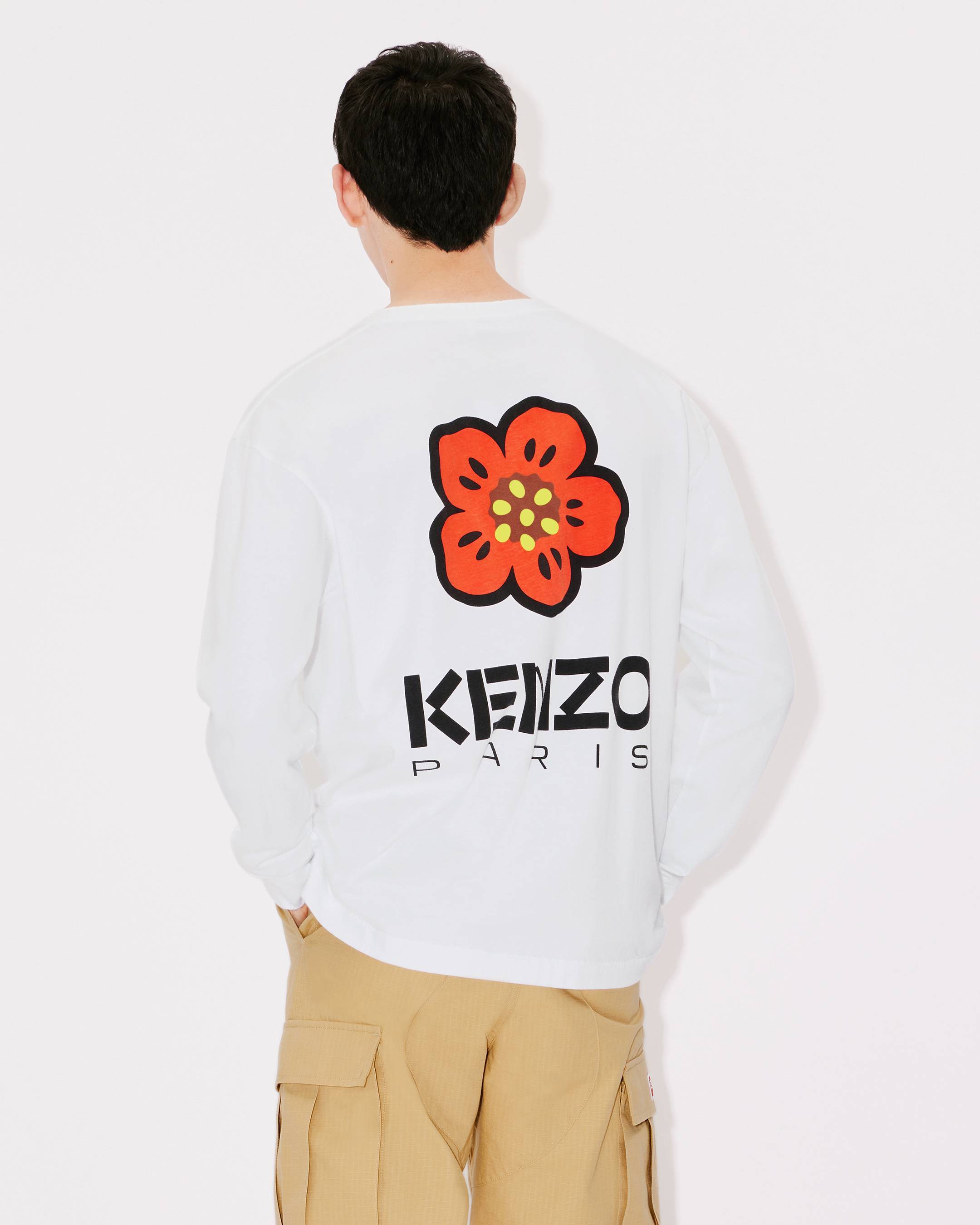Kenzo Boke Flower Cotton Sweatshirt In White
